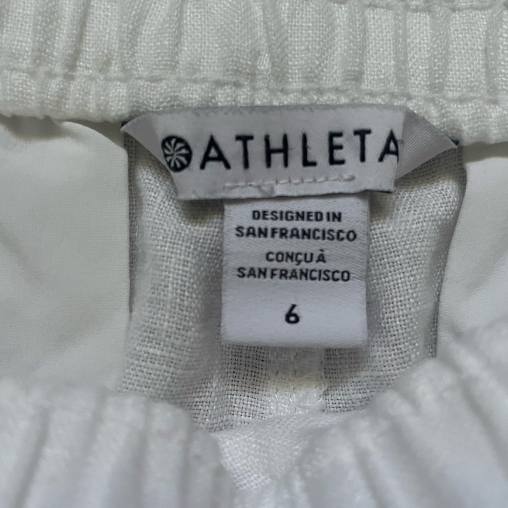 Athleta White Elastic Waist Shorts - Picture 2 of 5